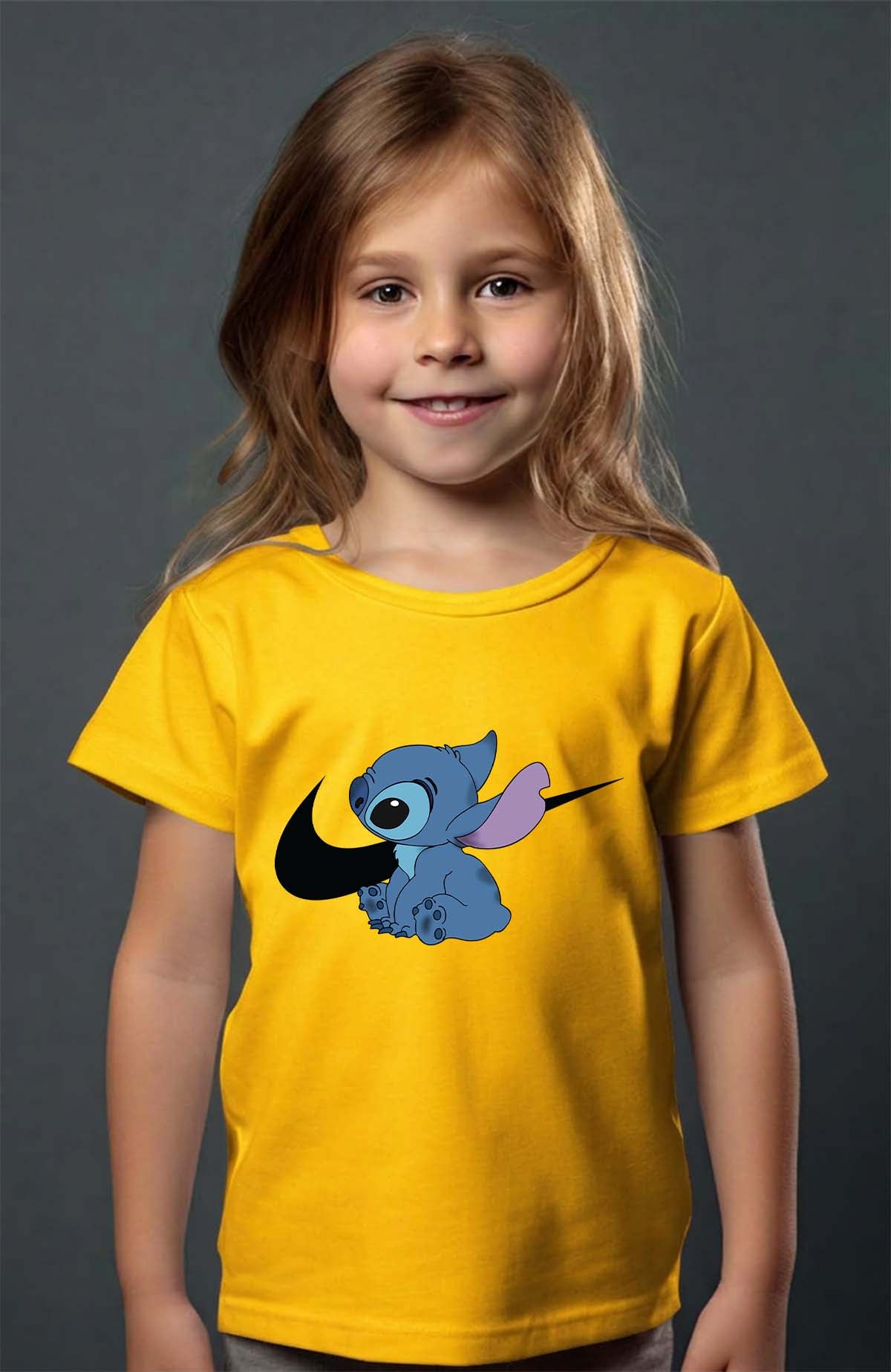 COULEUR:Jaune|T-shirt Fille | stitch nike Jaune