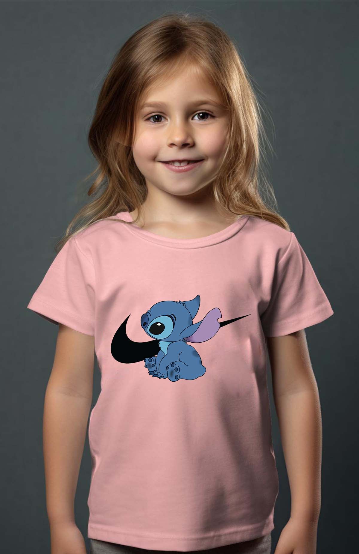 COULEUR:Rose|T-shirt Fille | stitch nike Rose