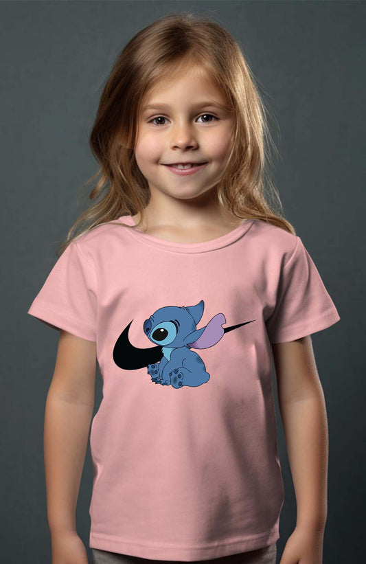 COULEUR:Rose|T-shirt Fille | stitch nike Rose