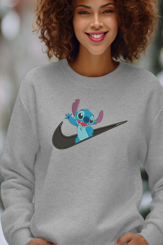 COULEUR:Gris|Sweat Col Rond Femme | stitch virgule nike Gris