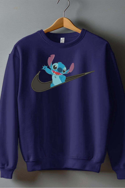 COULEUR:Marine|Sweat Col Rond Garçon | stitch virgule nike Marine