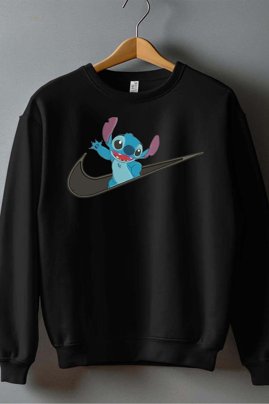 COULEUR:Noir|Sweat Col Rond Garçon | stitch virgule nike Noir