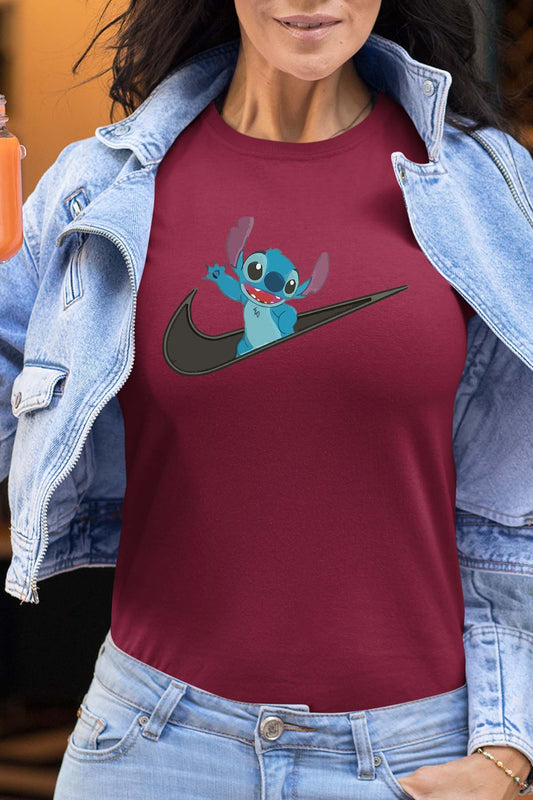 COULEUR:Bordeaux|T-shirt Femme | stitch virgule nike Bordeaux