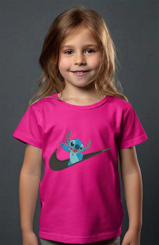 COULEUR:Fuchsia|T-shirt Fille | stitch virgule nike Fuchsia