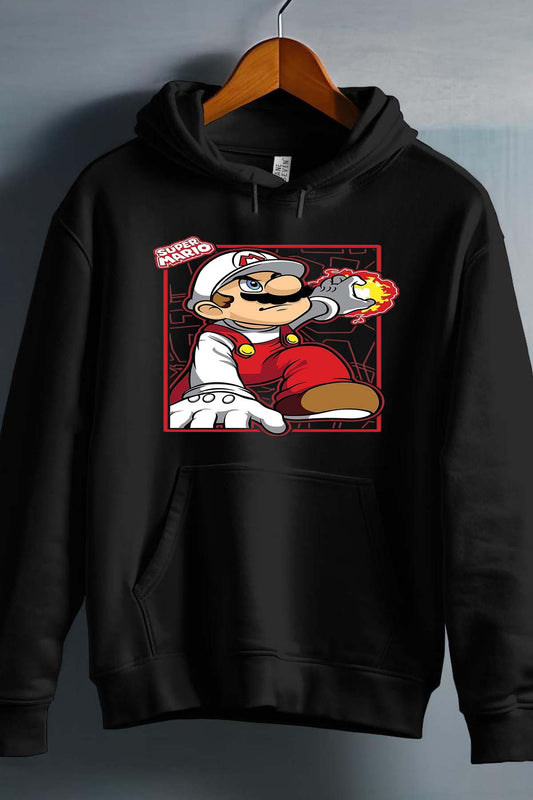 COULEUR:Noir|Sweat Capuche Homme | super mario feu Noir