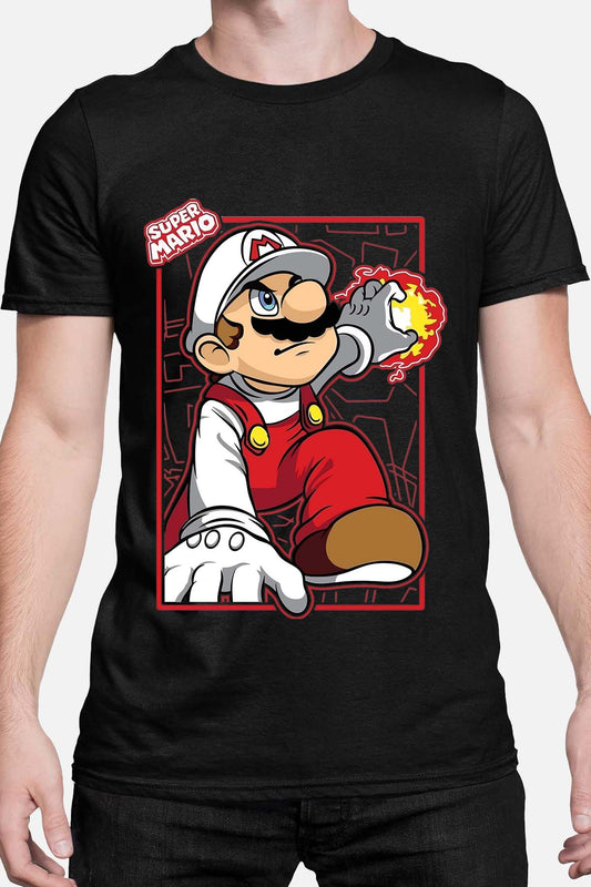 COULEUR:Noir|T-shirt Homme | super mario feu Noir