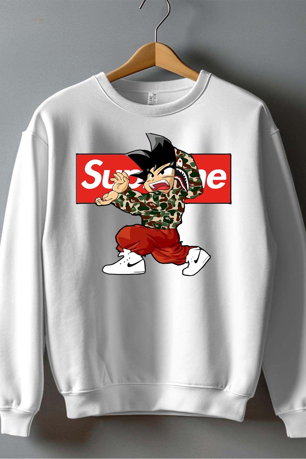 COULEUR:Blanc|Sweat Col Rond Homme | supreme dbz Blanc