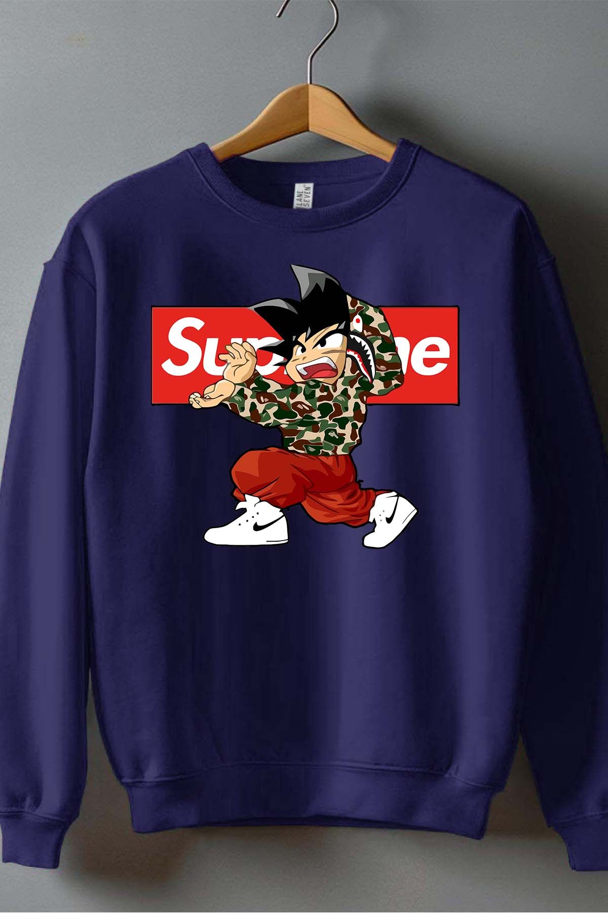 COULEUR:Marine|Sweat Col Rond Homme | supreme dbz Marine