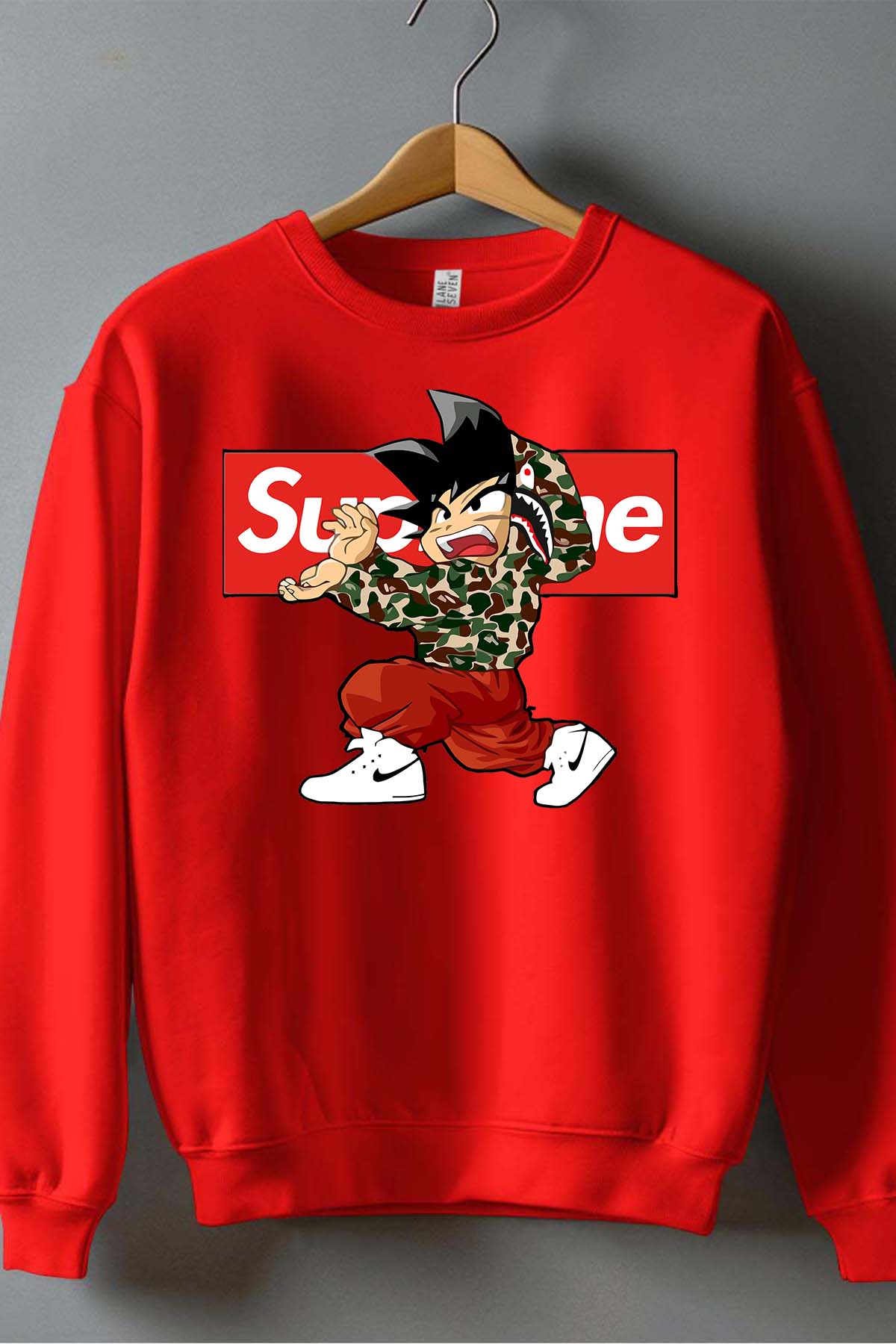 COULEUR:Rouge|Sweat Col Rond Homme | supreme dbz Rouge