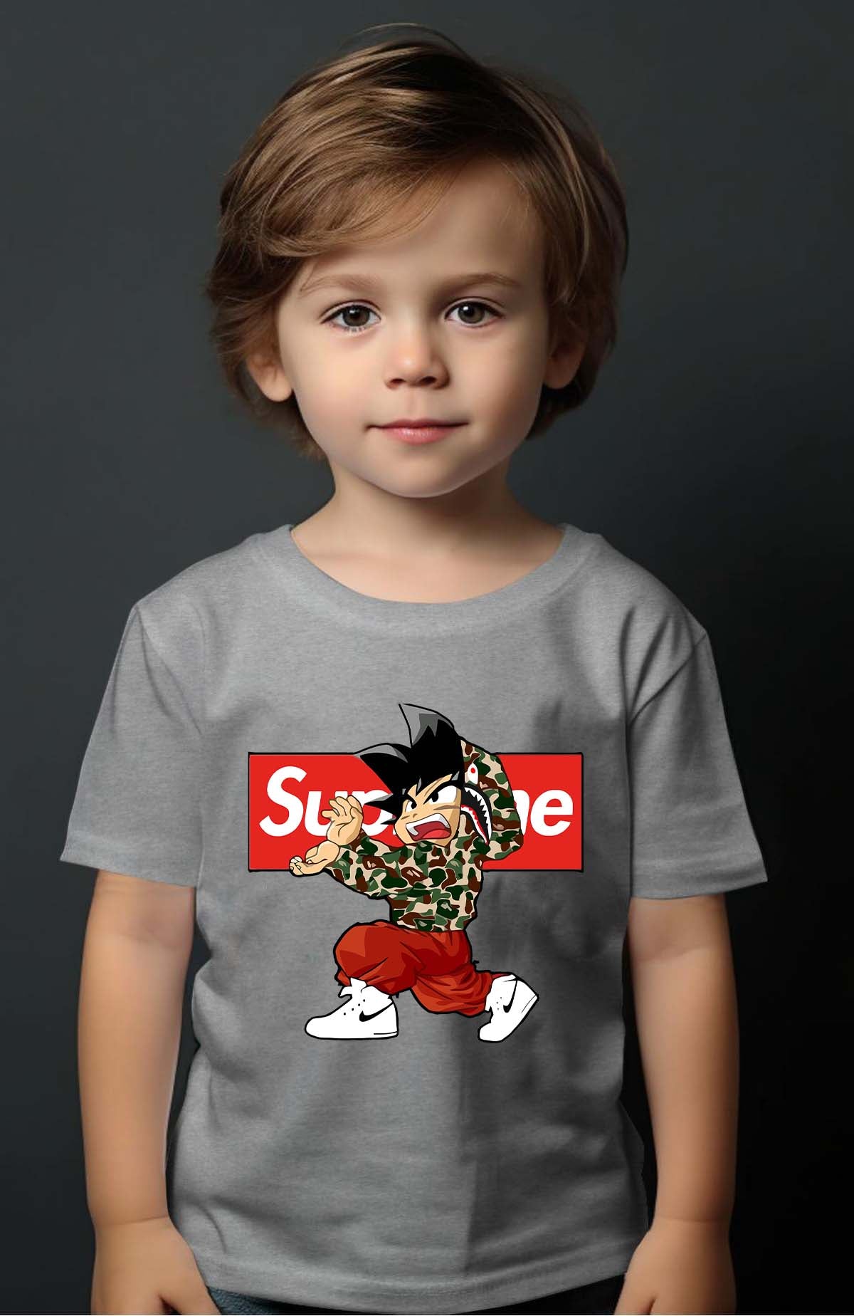 COULEUR:Gris|T-shirt Garçon | supreme dbz Gris