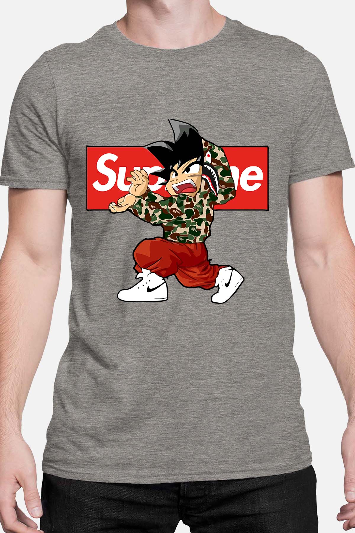 COULEUR:Gris|T-shirt Homme | supreme dbz Gris
