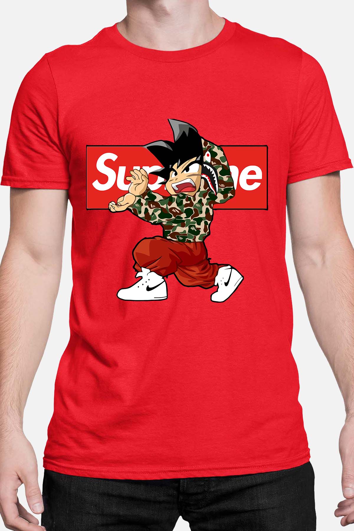 COULEUR:Rouge|T-shirt Homme | supreme dbz Rouge