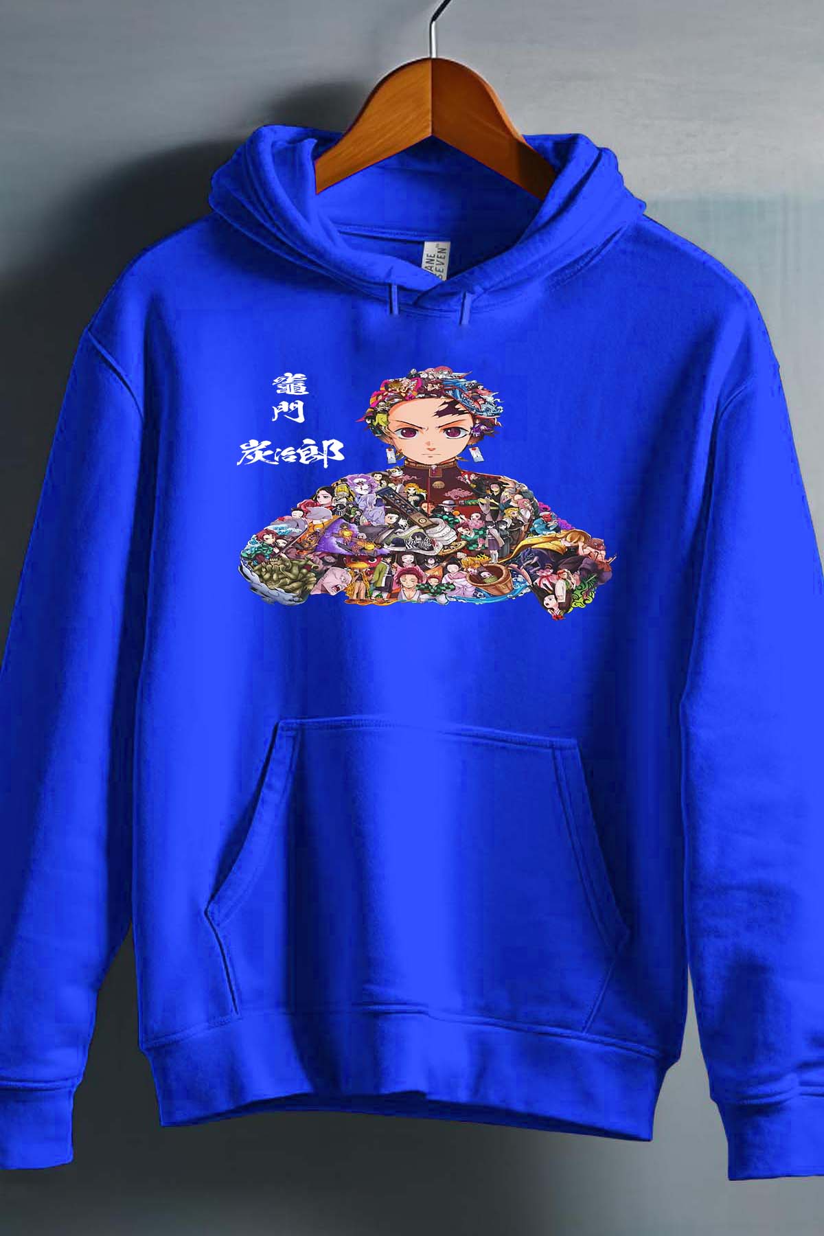 COULEUR:Bleu Roi|Sweat Capuche Garçon | tanjiro Multi Incrustation Bleu Roi
