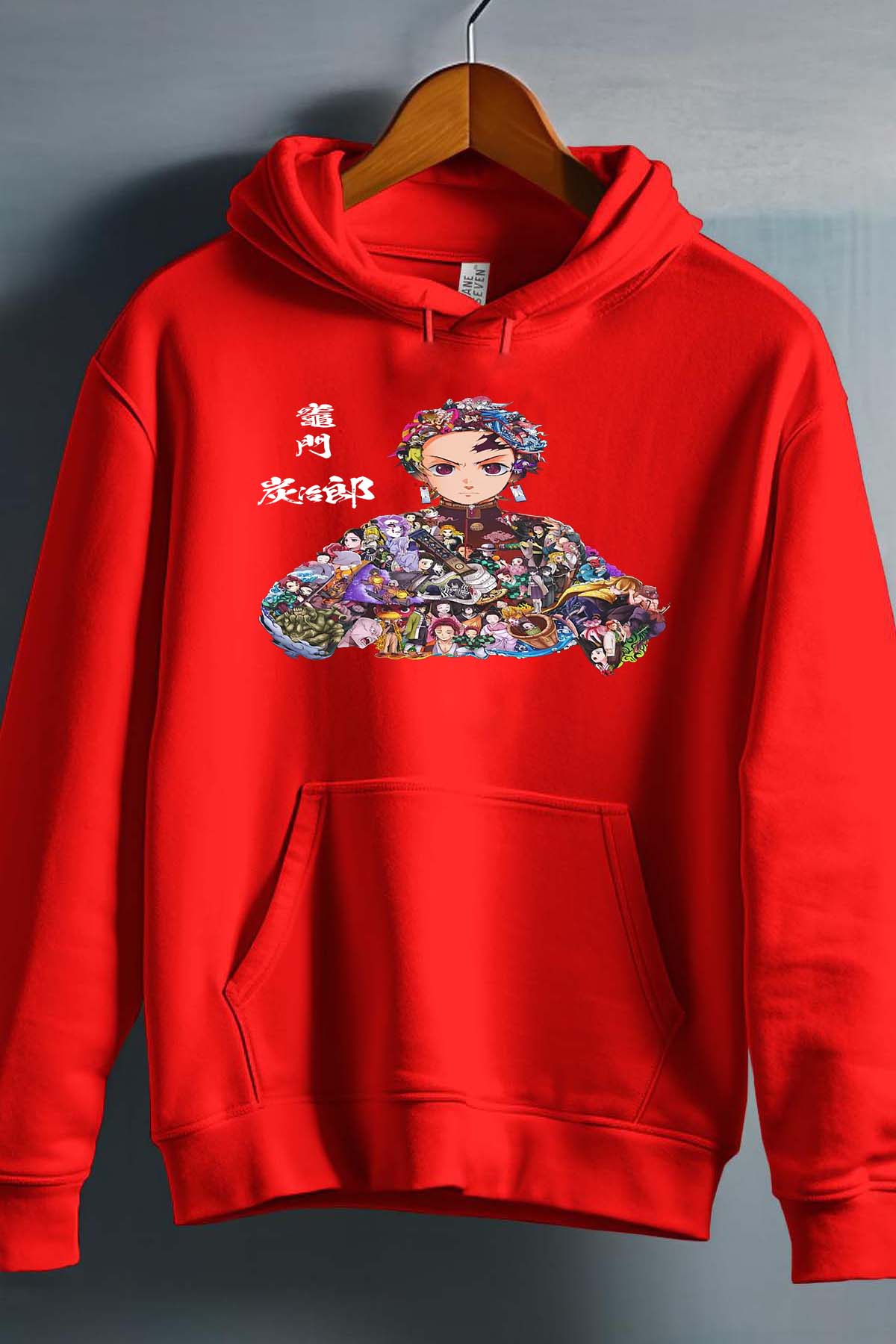 COULEUR:Rouge|Sweat Capuche Garçon | tanjiro Multi Incrustation Rouge