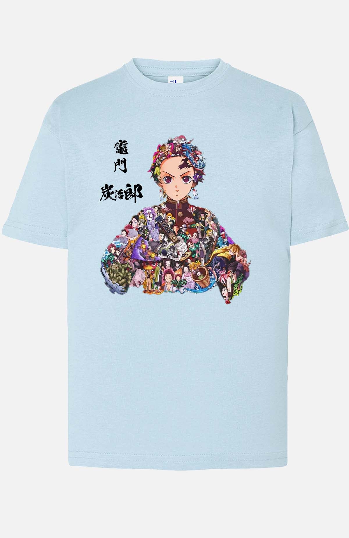 COULEUR:Bleu Ciel|T-shirt Garçon | tanjiro Multi Incrustation Bleu Ciel