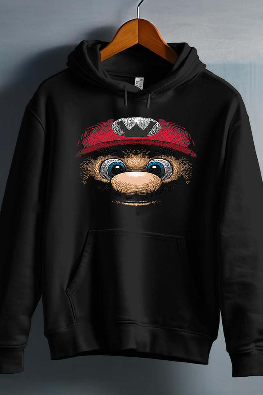 COULEUR:Noir|Sweat Capuche Homme | tete de mario Noir