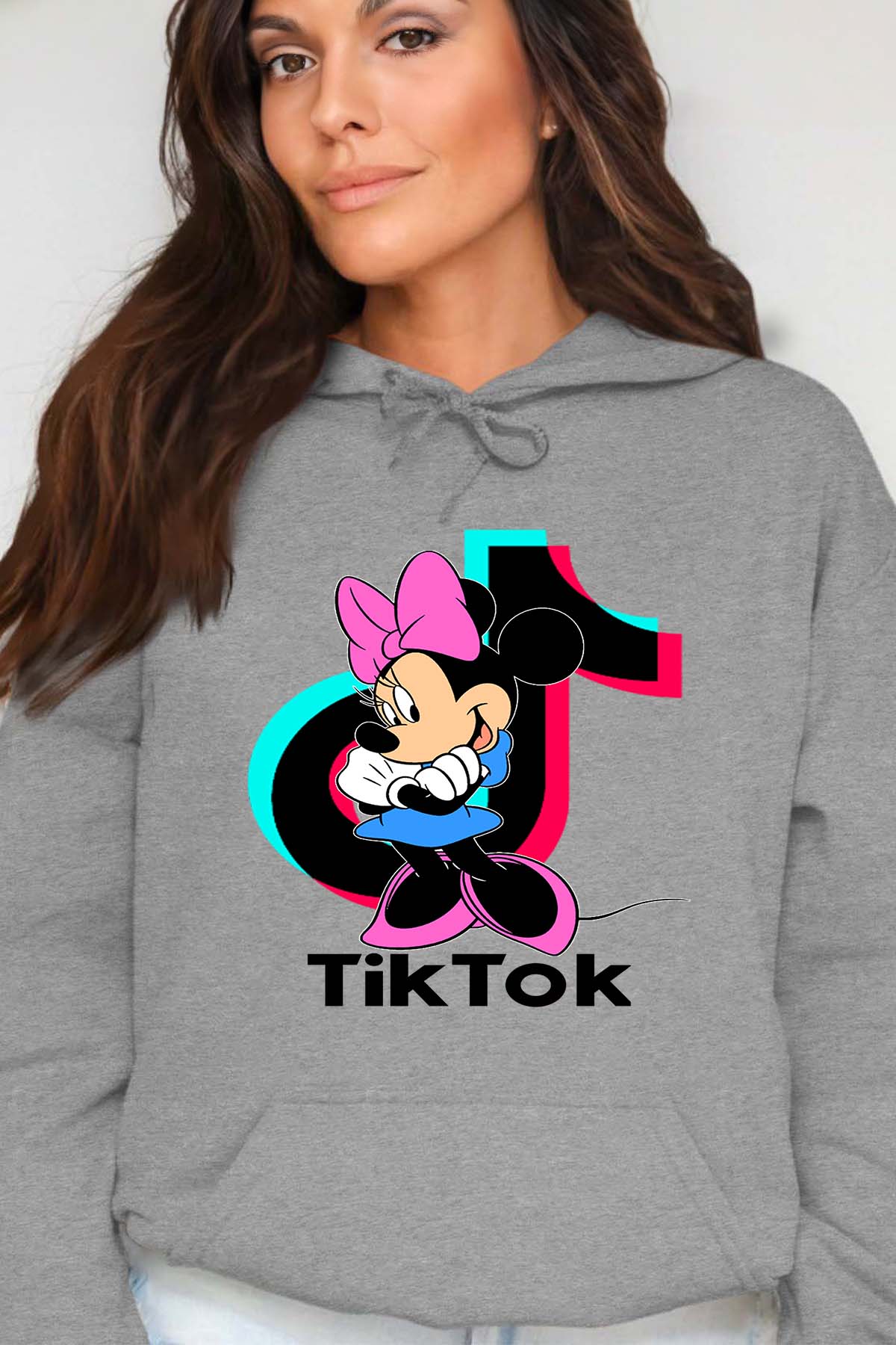 COULEUR:Gris|Sweat Capuche Femme | tiktok minnie M2 Gris