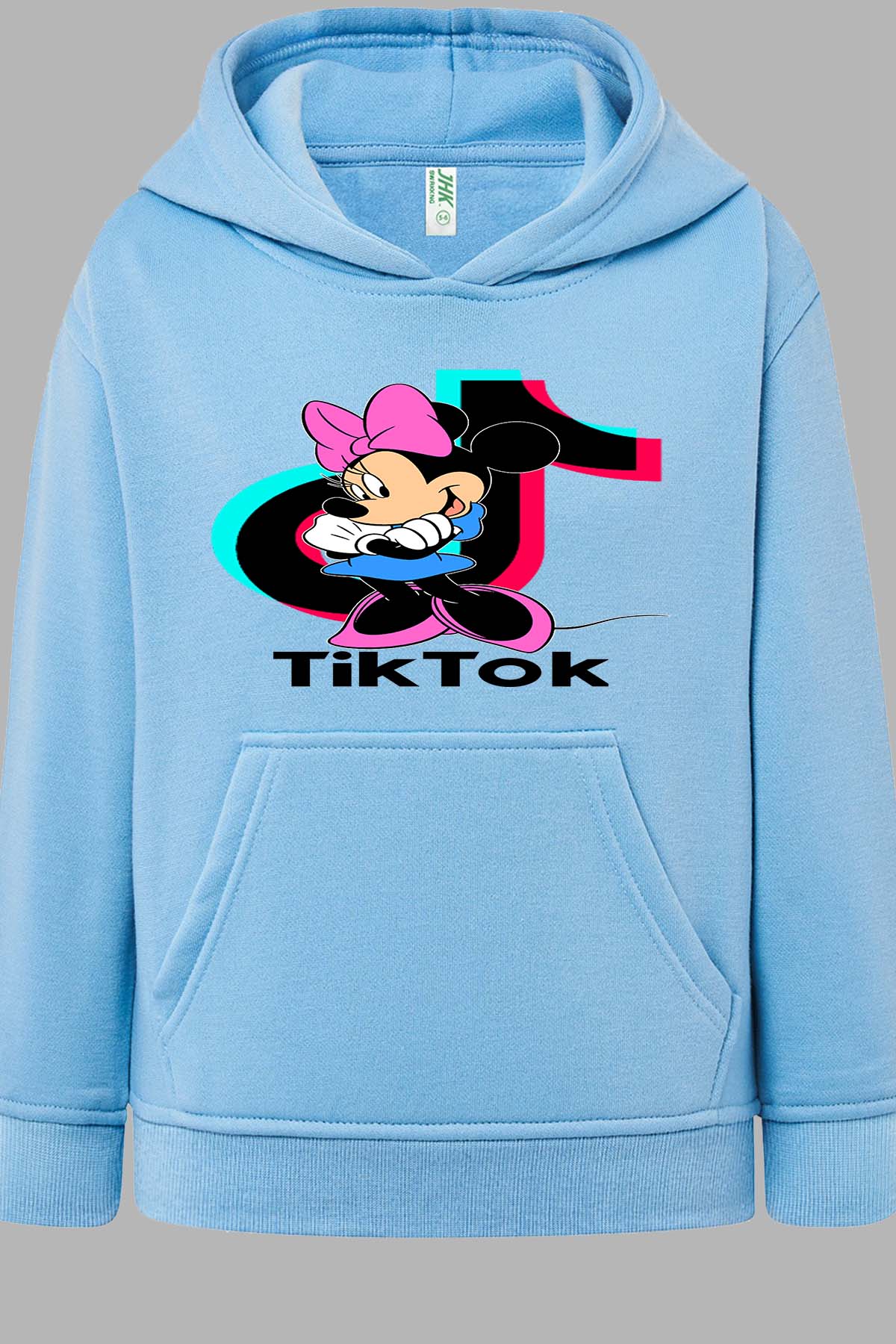 COULEUR:Bleu Ciel|Sweat Capuche Fille | tiktok minnie M2 Bleu Ciel
