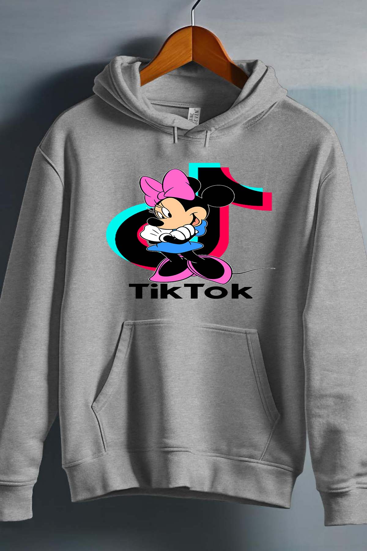 COULEUR:Gris|Sweat Capuche Fille | tiktok minnie M2 Gris
