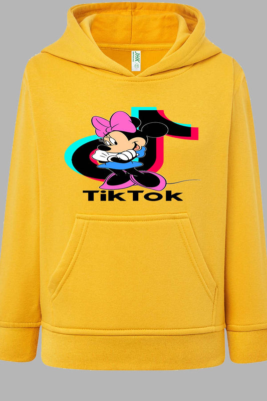 COULEUR:Jaune|Sweat Capuche Fille | tiktok minnie M2 Jaune