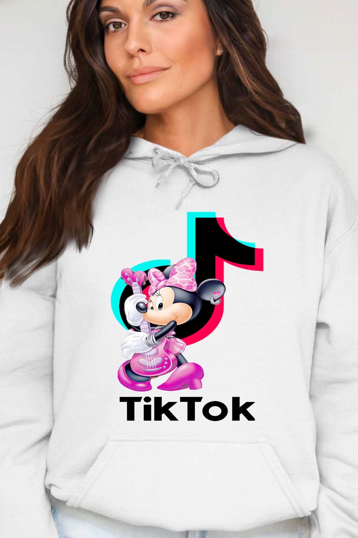 COULEUR:Blanc|Sweat Capuche Femme | tiktok minnie M3 Blanc