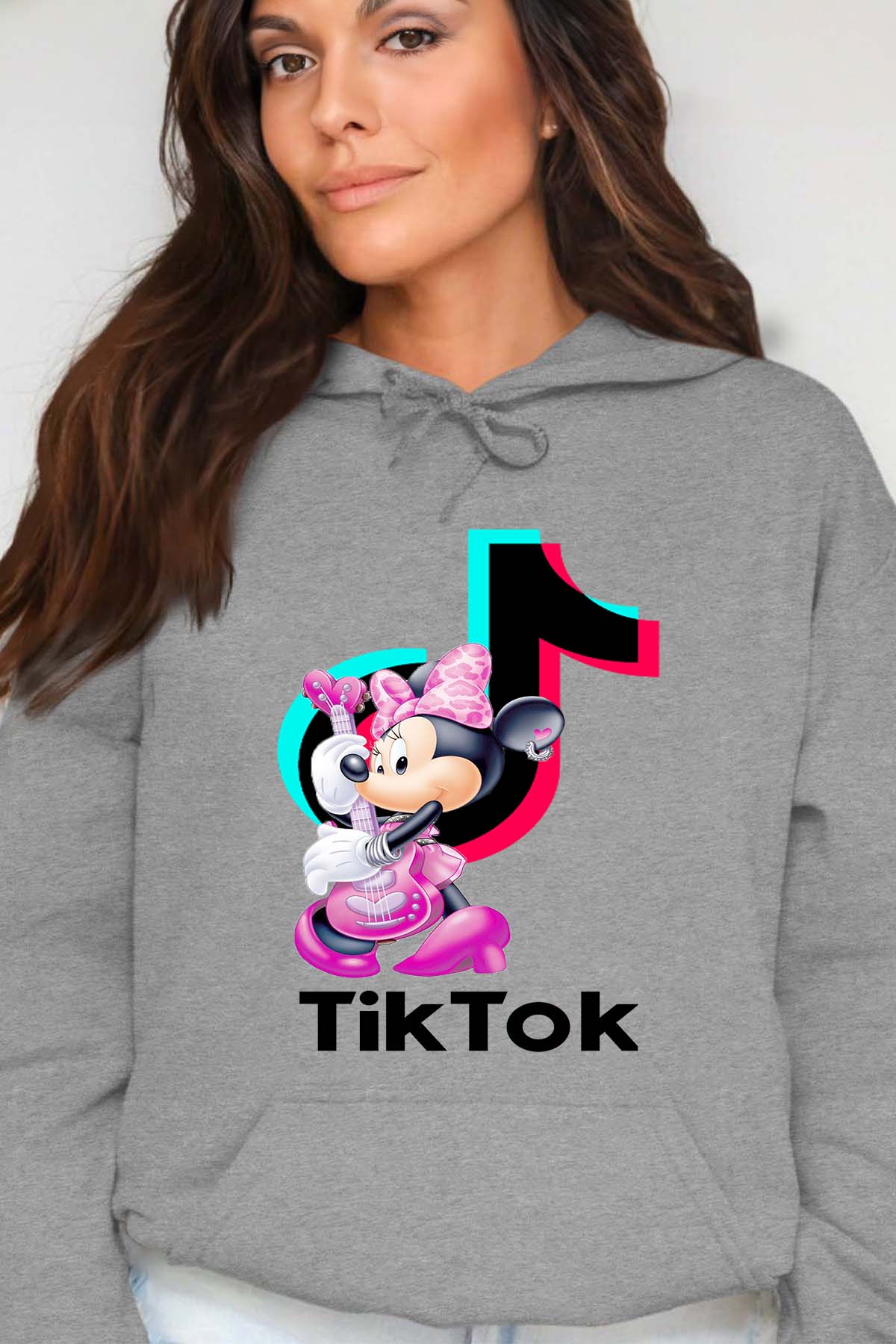 COULEUR:Gris|Sweat Capuche Femme | tiktok minnie M3 Gris