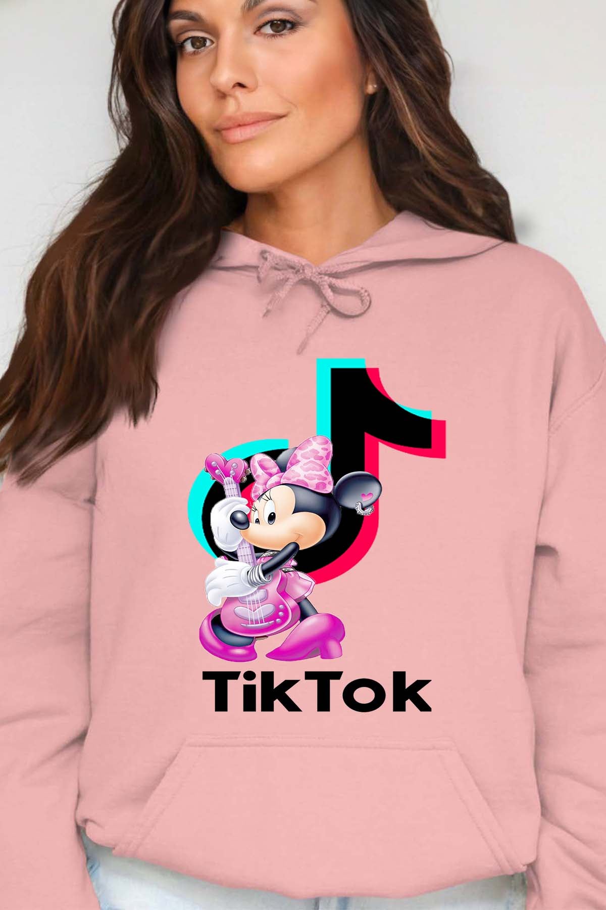 COULEUR:Rose|Sweat Capuche Femme | tiktok minnie M3 Rose