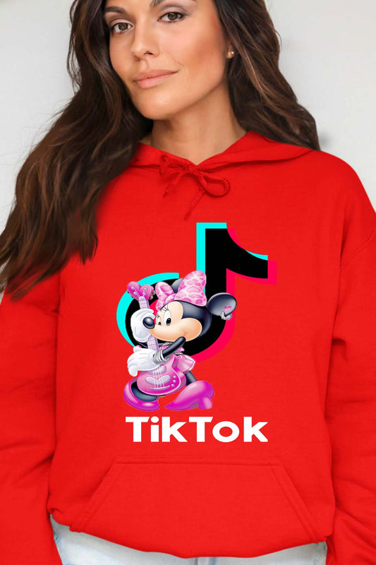 COULEUR:Rouge|Sweat Capuche Femme | tiktok minnie M3 Rouge