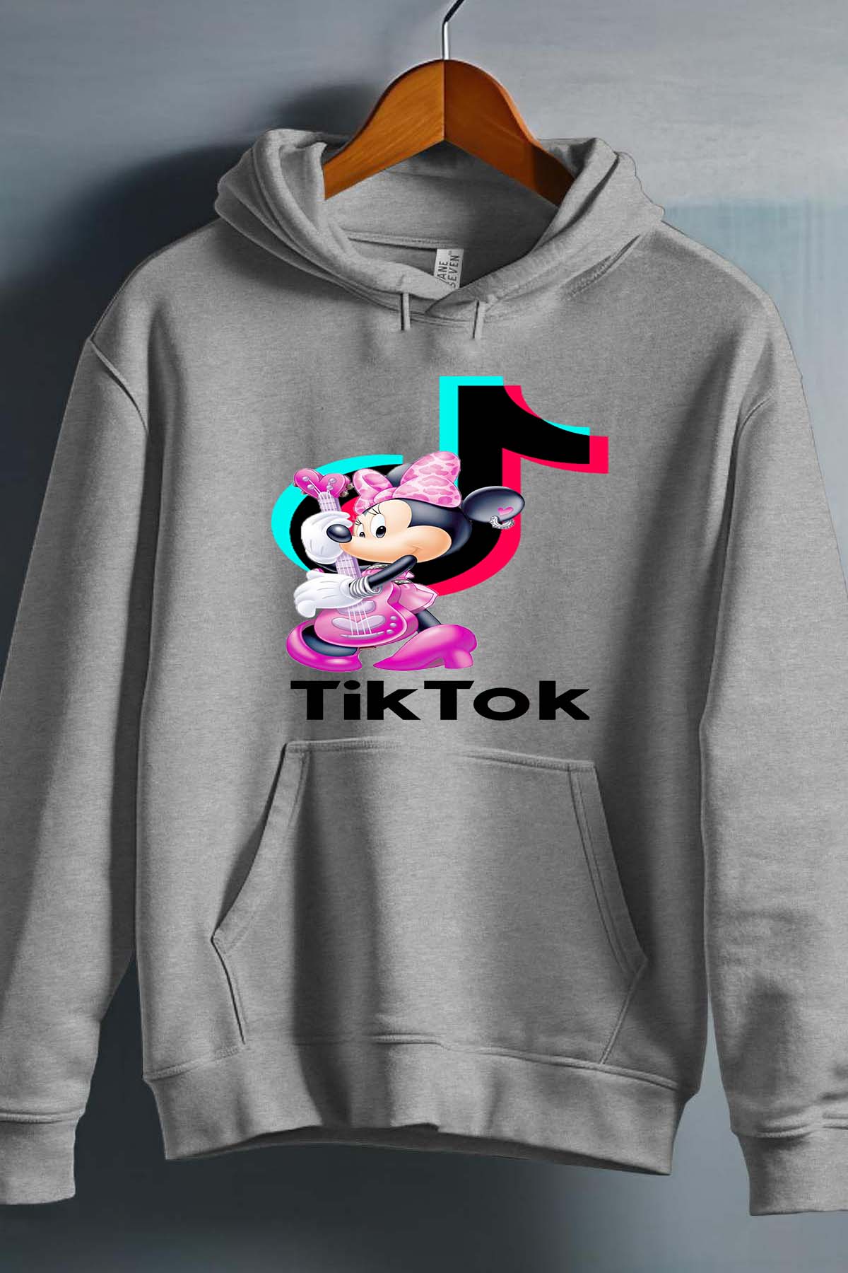COULEUR:Gris|Sweat Capuche Fille | tiktok minnie M3 Gris
