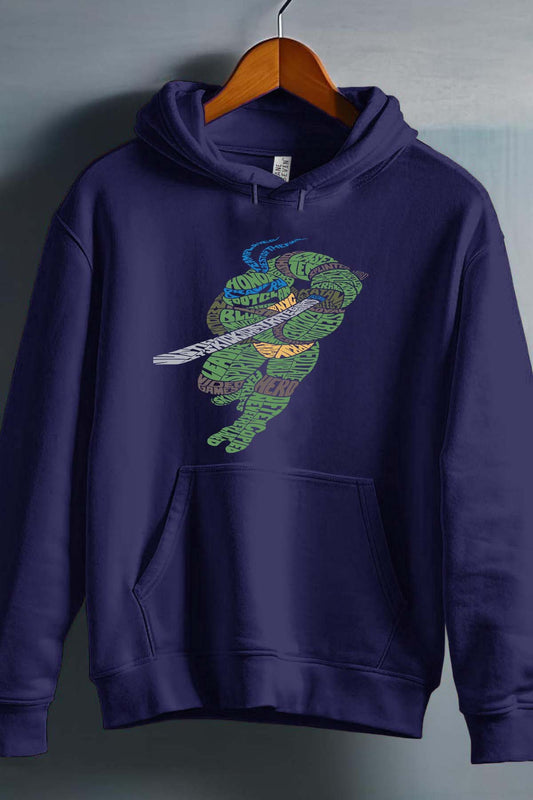 COULEUR:Marine|Sweat Capuche Garçon | tortue txt Marine