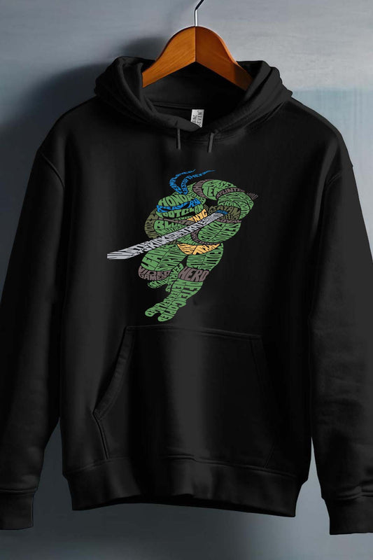 COULEUR:Noir|Sweat Capuche Garçon | tortue txt Noir