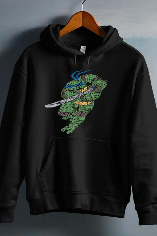 COULEUR:Noir|Sweat Capuche Homme | tortue txt Noir