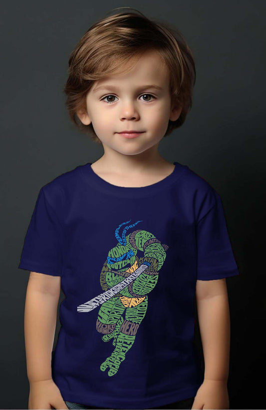 COULEUR:Marine|T-shirt Garçon | tortue txt Marine