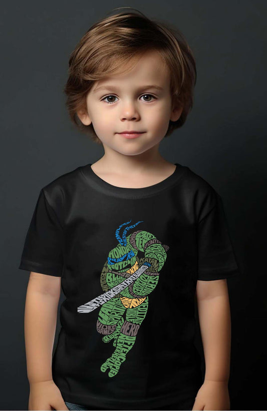 COULEUR:Noir|T-shirt Garçon | tortue txt Noir