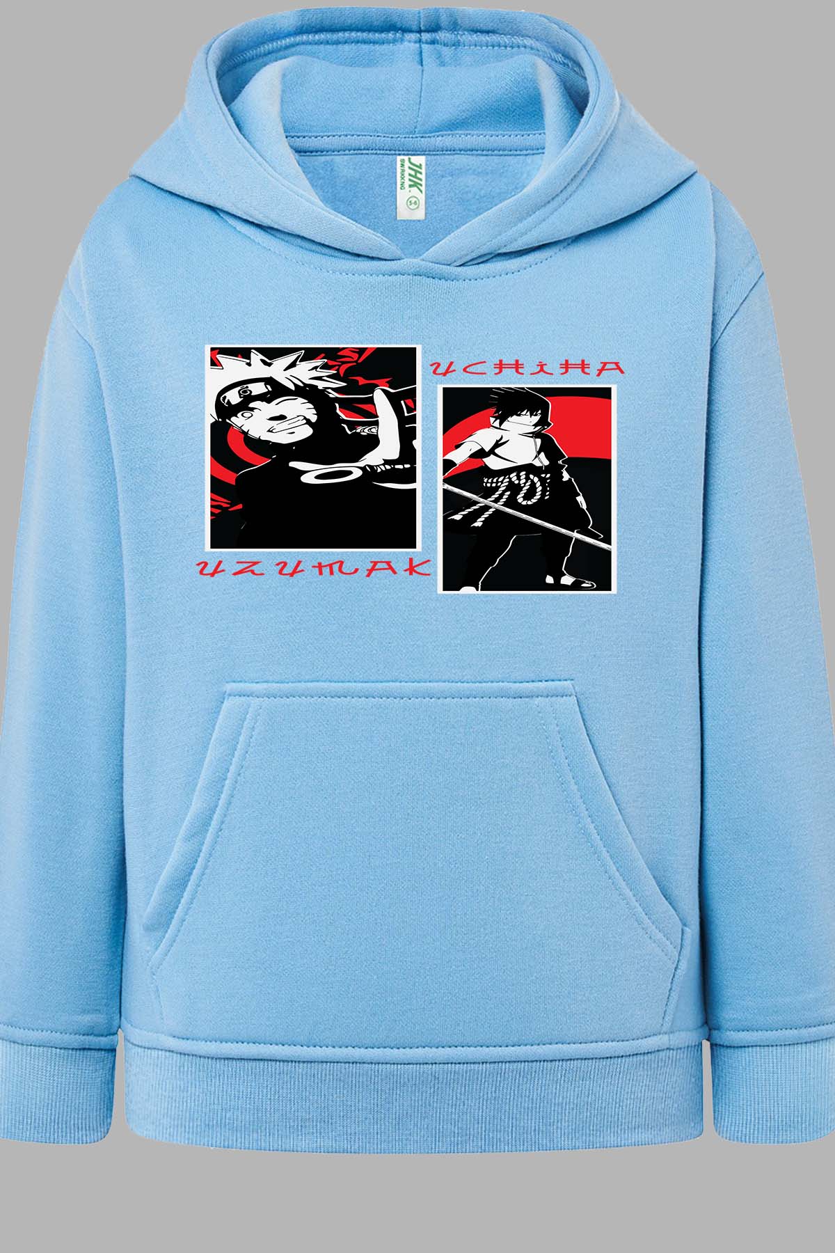 COULEUR:Bleu Ciel|Sweat Capuche Garçon | uzu & uchiha Bleu Ciel