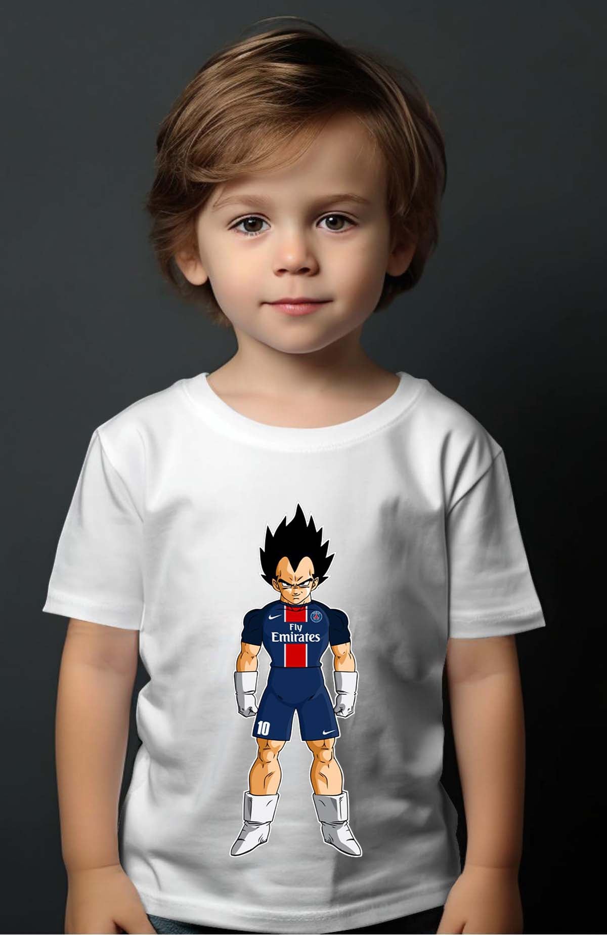 COULEUR:Blanc|T-shirt Garçon | vegeta psg Blanc