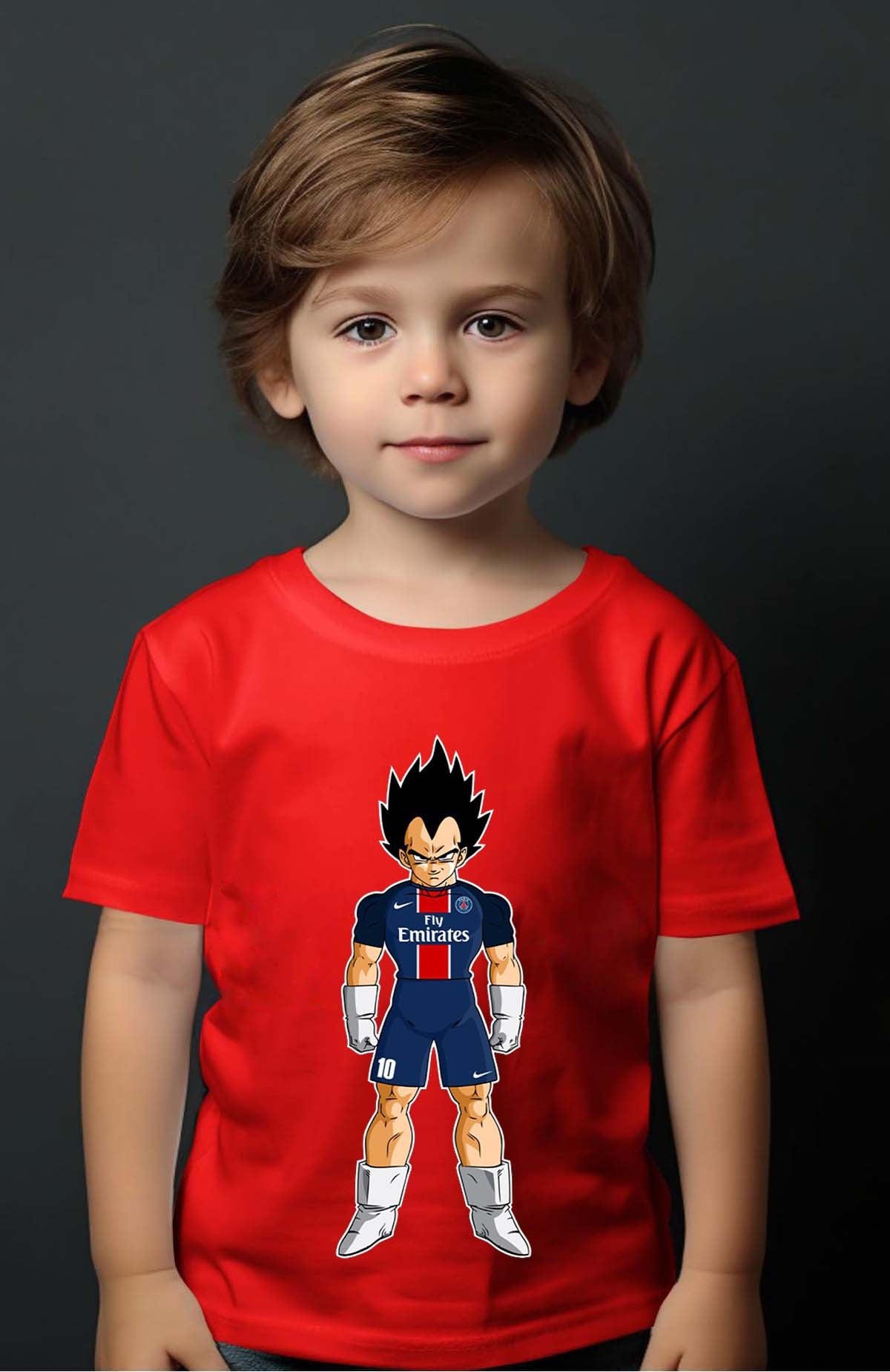COULEUR:Rouge|T-shirt Garçon | vegeta psg Rouge
