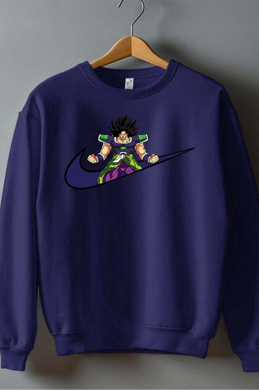 COULEUR:Marine|Sweat Col Rond Garçon | virgule DBZ 150 Marine