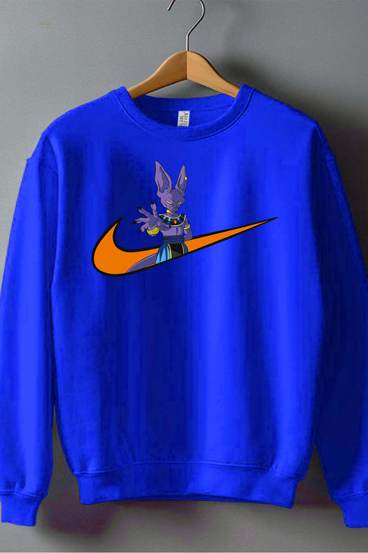 COULEUR:Bleu Roi|Sweat Col Rond Garçon | virgule birus dbz Bleu Roi