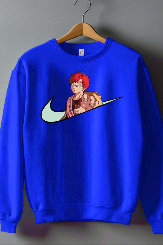 COULEUR:Bleu Roi|Sweat Col Rond Homme | virgule gaara naruto Bleu Roi