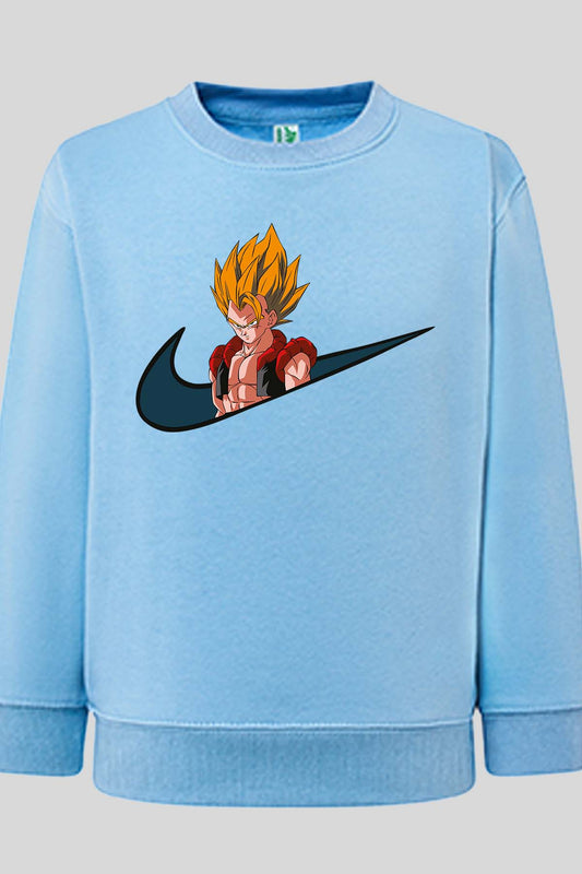 COULEUR:Bleu Ciel|Sweat Col Rond Garçon | virgule gogeta Bleu Ciel