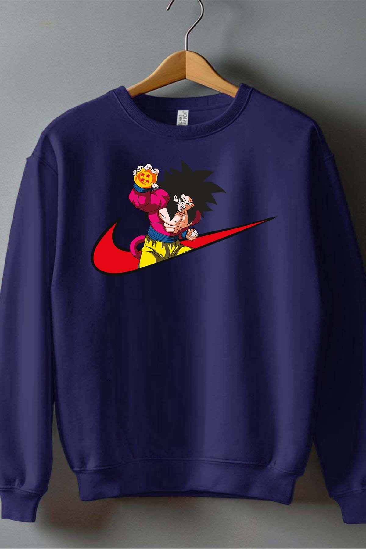 COULEUR:Marine|Sweat Col Rond Garçon | virgule gogta singe Marine