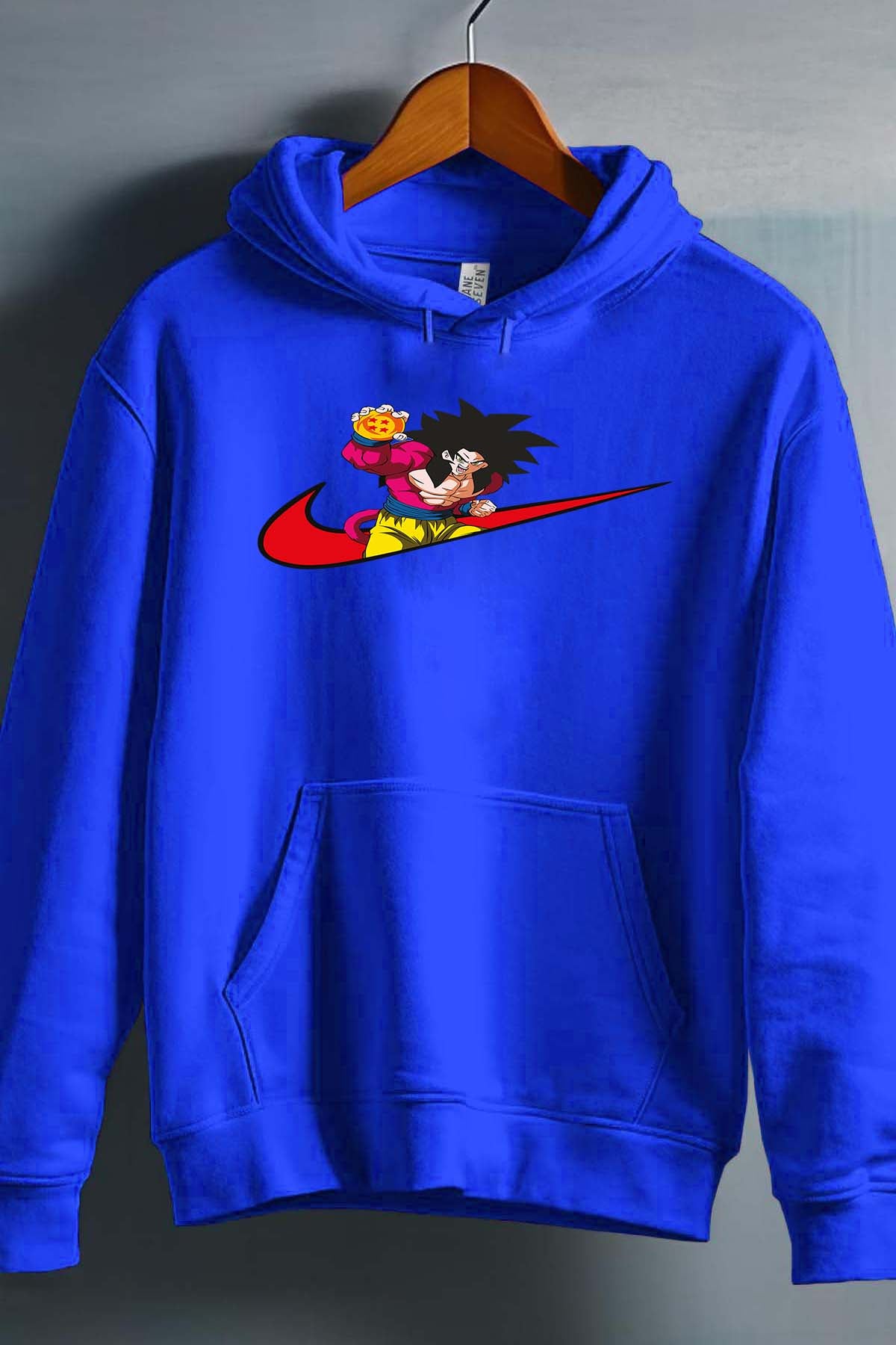 COULEUR:Bleu Roi|Sweat Capuche Homme | virgule gogta singe Bleu Roi