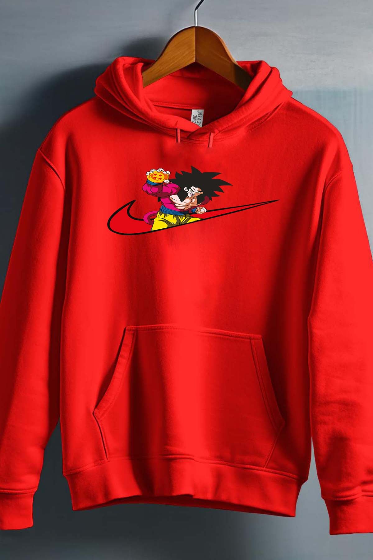 COULEUR:Rouge|Sweat Capuche Homme | virgule gogta singe Rouge