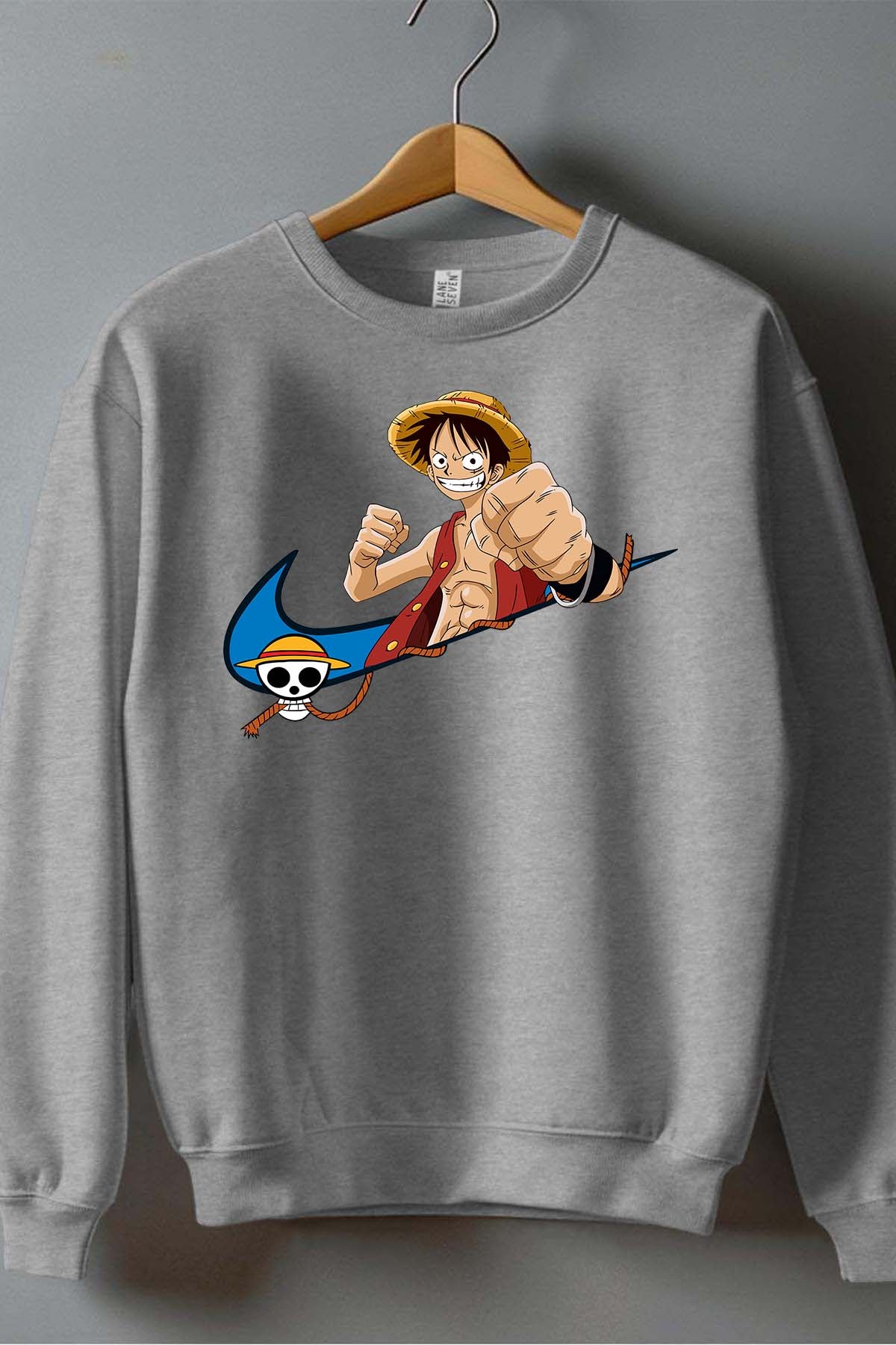 COULEUR:Gris|Sweat Col Rond Garçon | virgule luffy Ready Gris