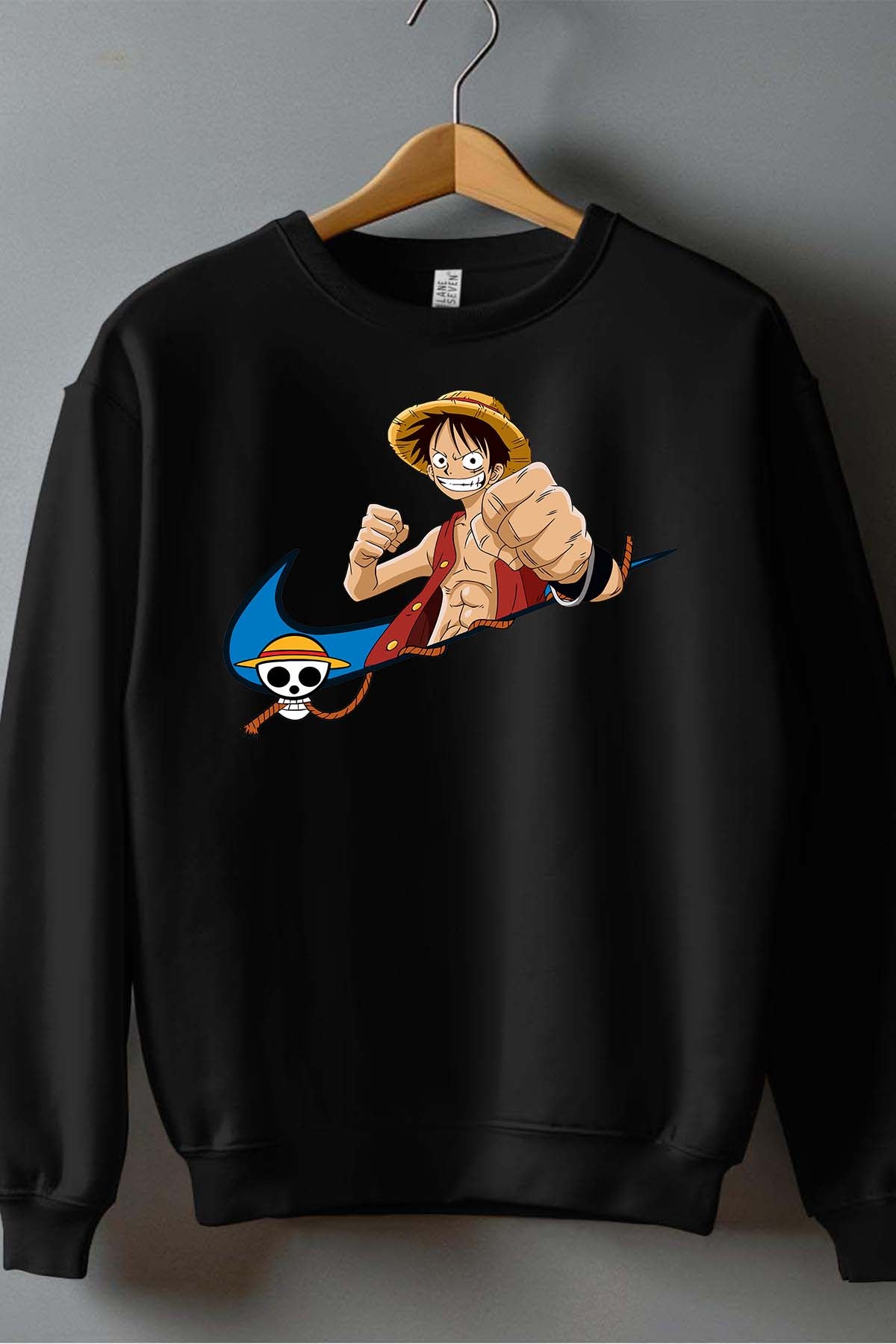 COULEUR:Noir|Sweat Col Rond Garçon | virgule luffy Ready Noir
