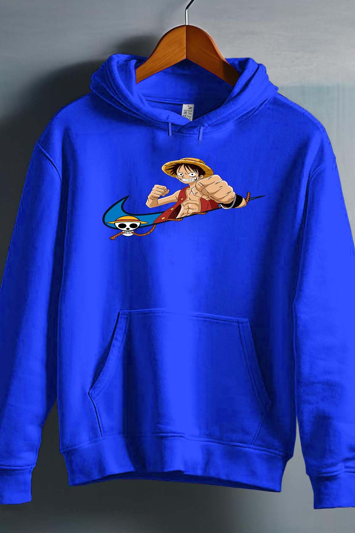COULEUR:Bleu Roi|Sweat Capuche Garçon | virgule luffy Ready Bleu Roi
