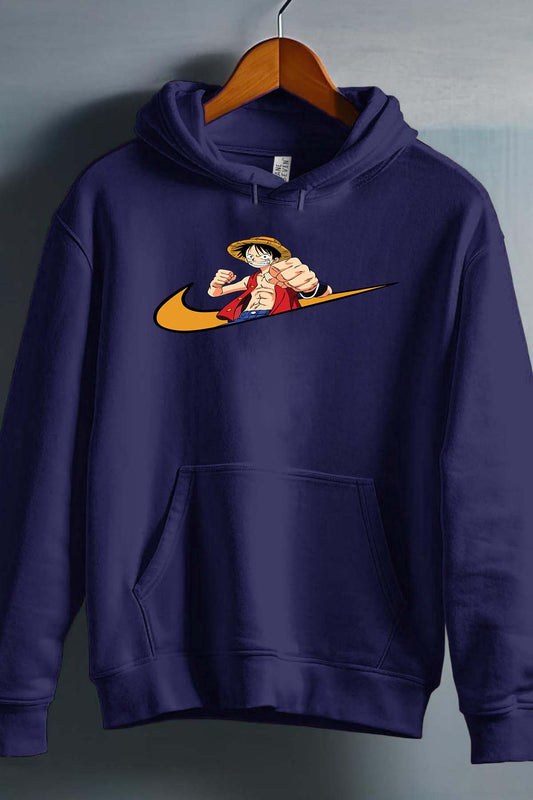 COULEUR:Marine|Sweat Capuche Homme | virgule luffy chapeau Marine