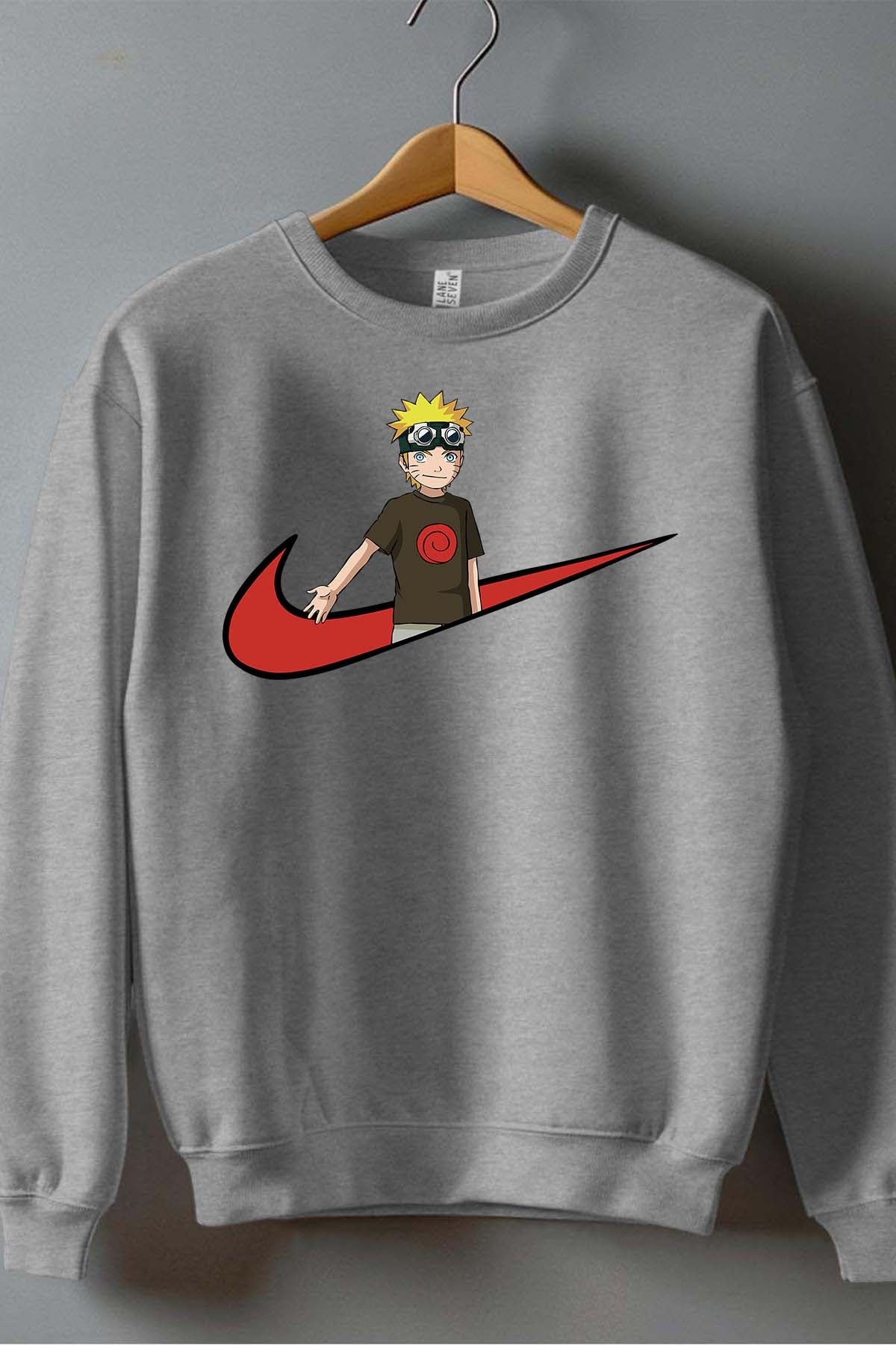 COULEUR:Gris|Sweat Col Rond Garçon | virgule naruto Gris