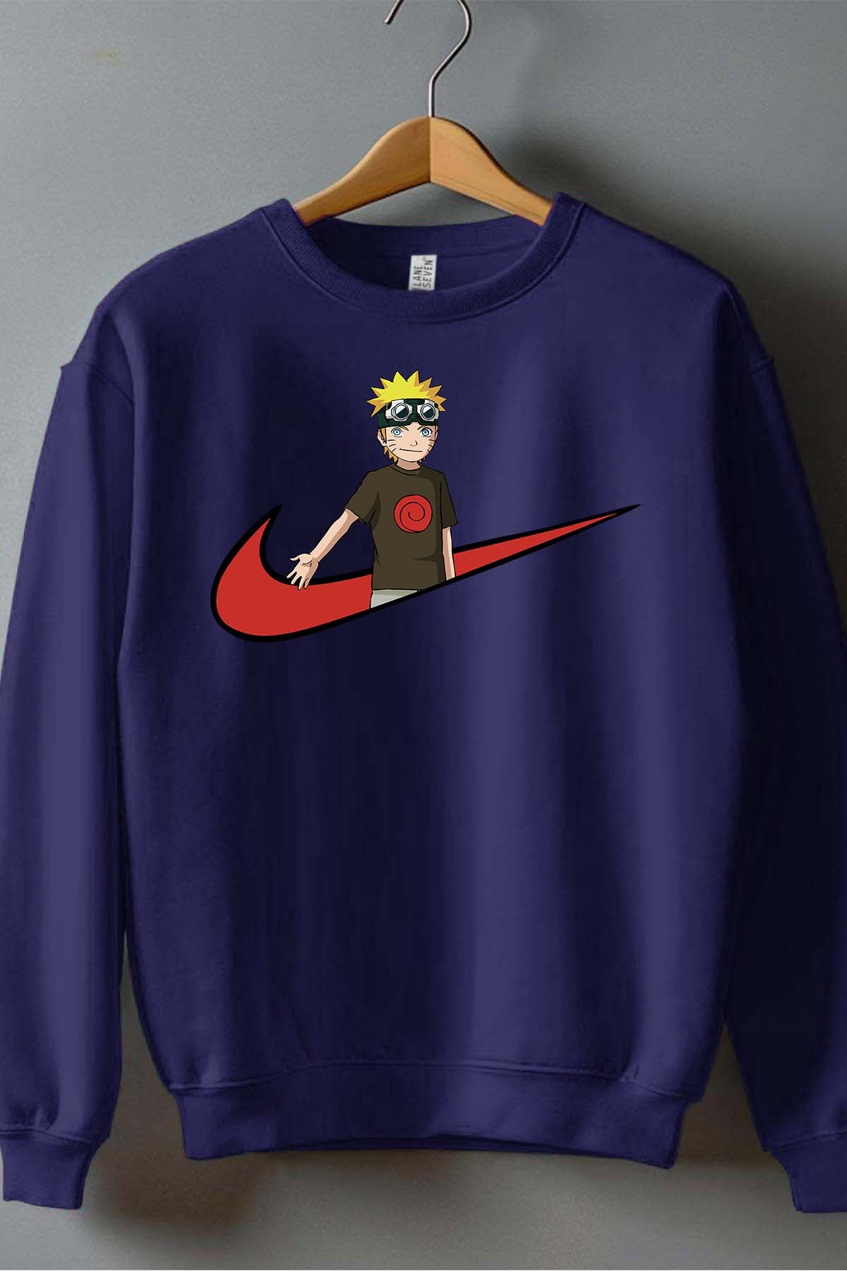 COULEUR:Marine|Sweat Col Rond Garçon | virgule naruto Marine